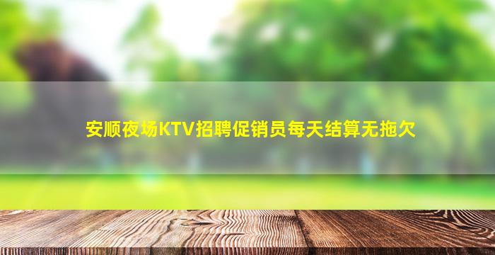 安顺夜场KTV招聘促销员每天结算无拖欠